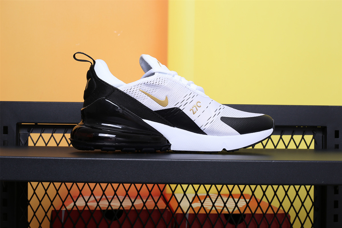 nike air max 270 white black and gold