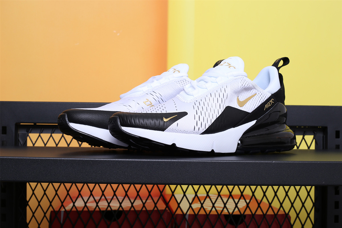 nike air max 270 white black and gold