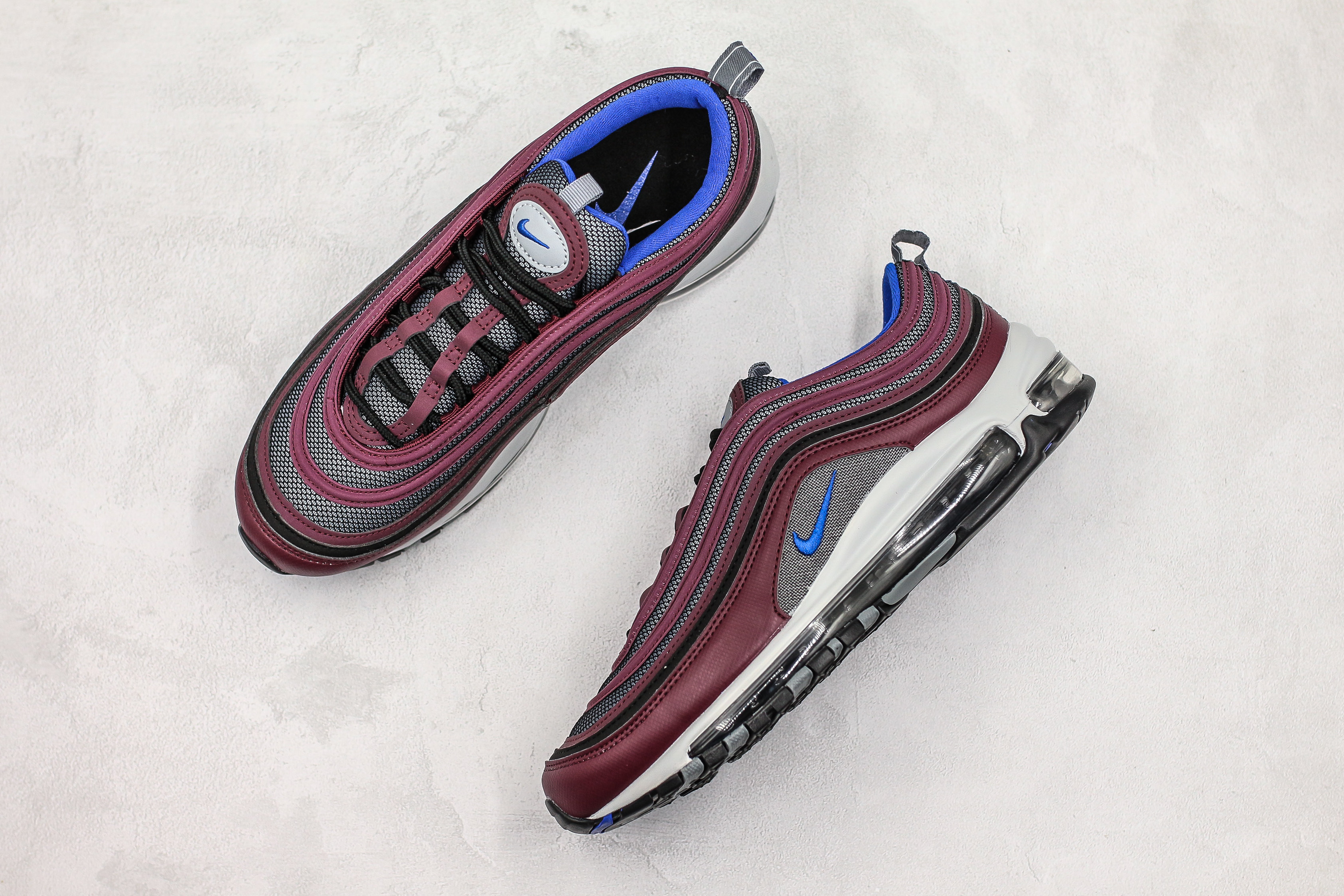 Nike Air Max 97 Cool Grey/Racer Blue-Night Maroon – The Sole Line