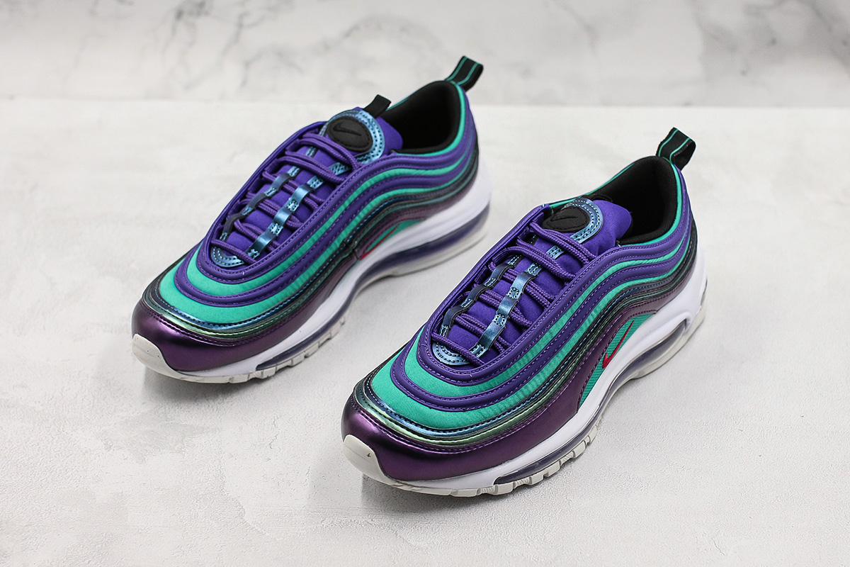 purple and turquoise air max 97