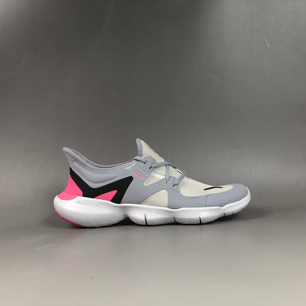 nike free run pink and black