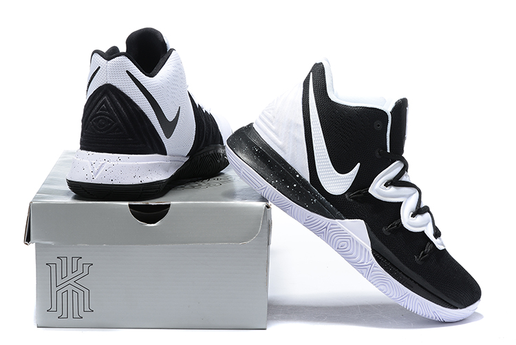 kyrie 5 shoes black and white