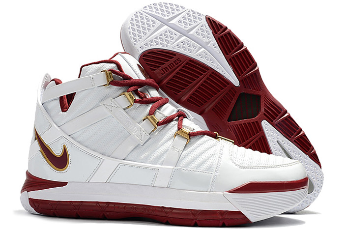 Nike LeBron 3 White/Red-Metallic Gold 