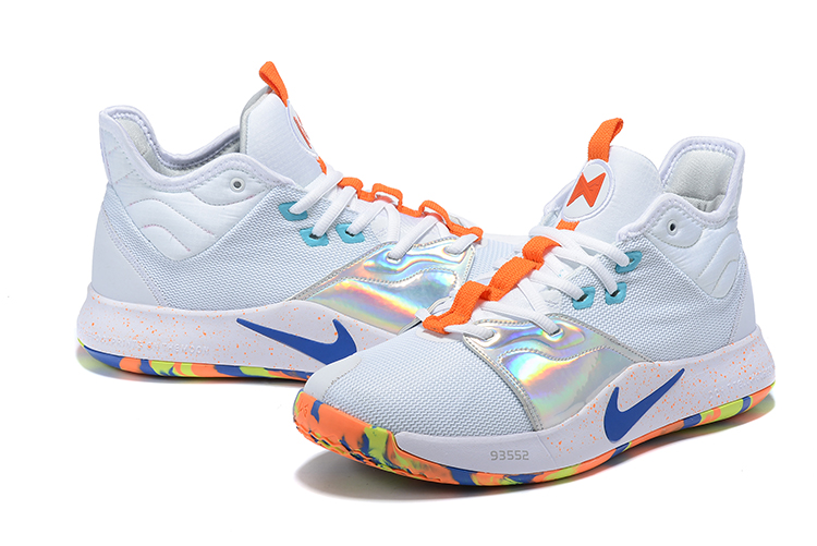 Nike PG 3 White Blue Orange On Sale 