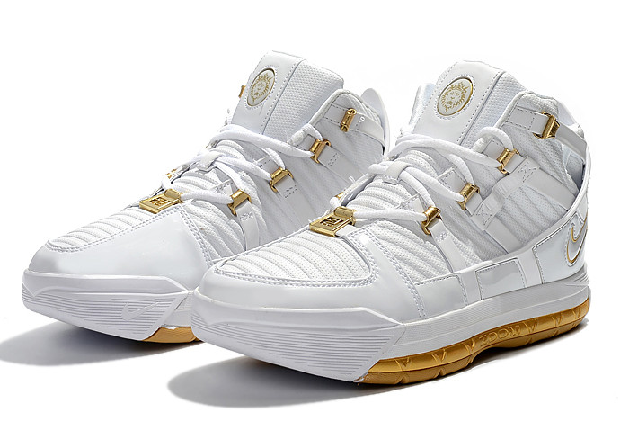 white and gold lebrons