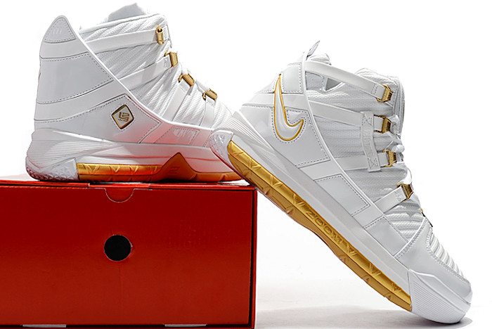 nike zoom lebron 3 white gold