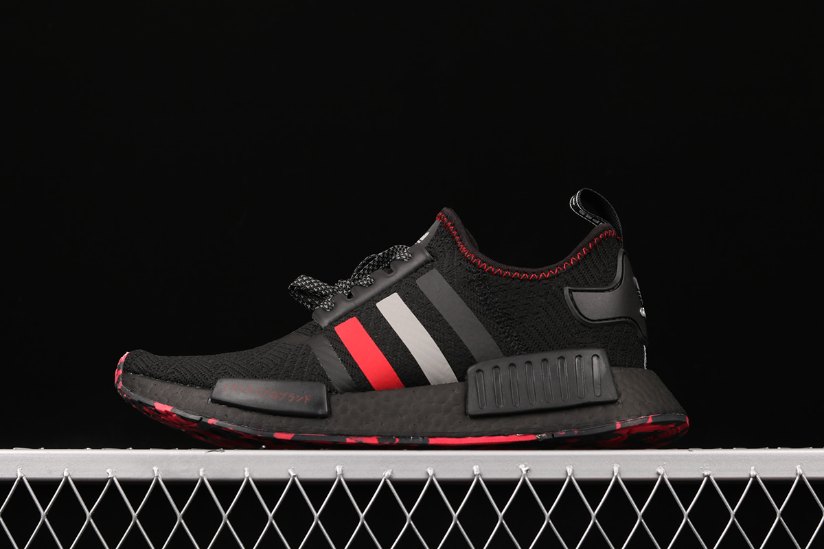 nmd shoes black and red