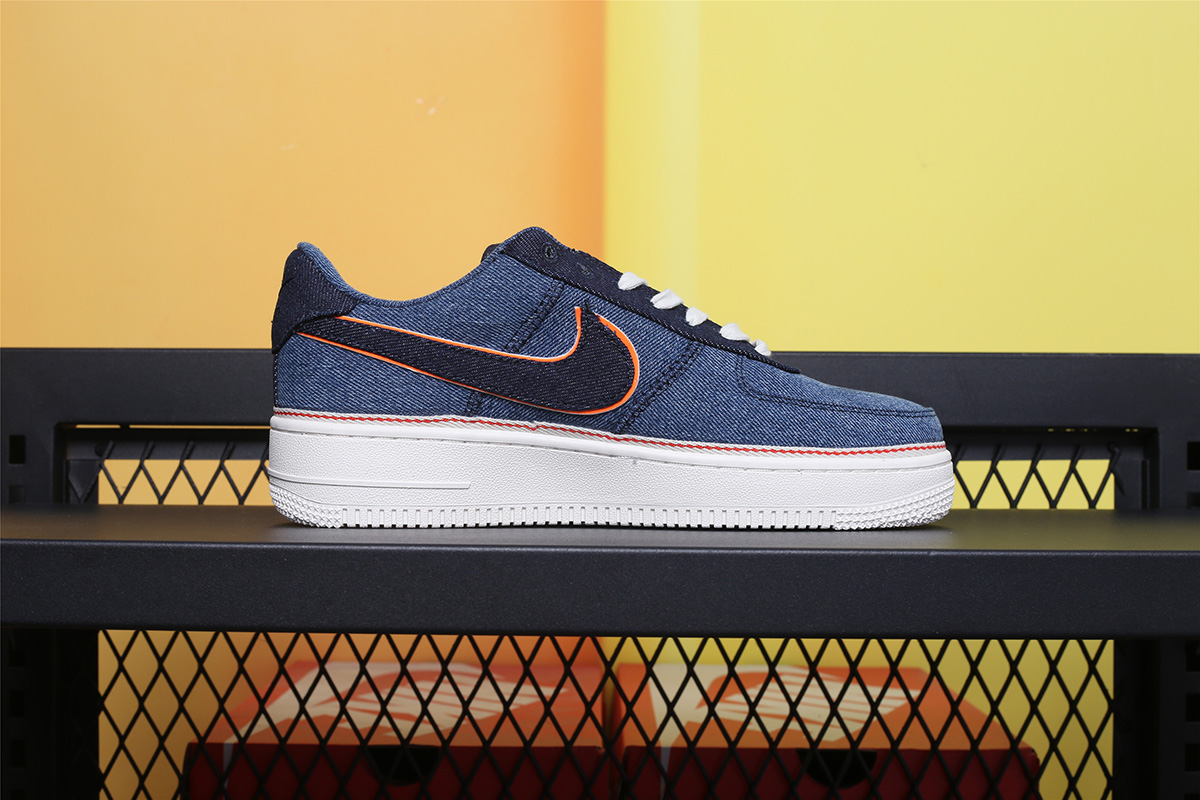 nike air force 1 premium burgundy blue & orange