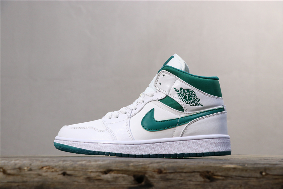 air jordan 1 mid white mystic green