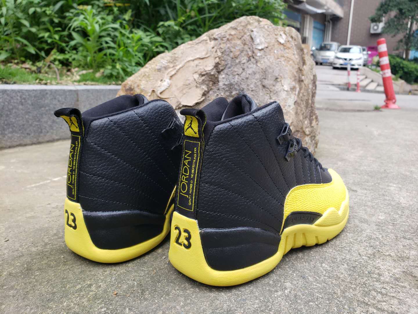 jordan retro 12 black and yellow