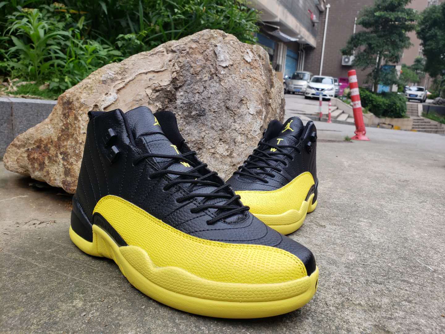 black and yellow 12s men