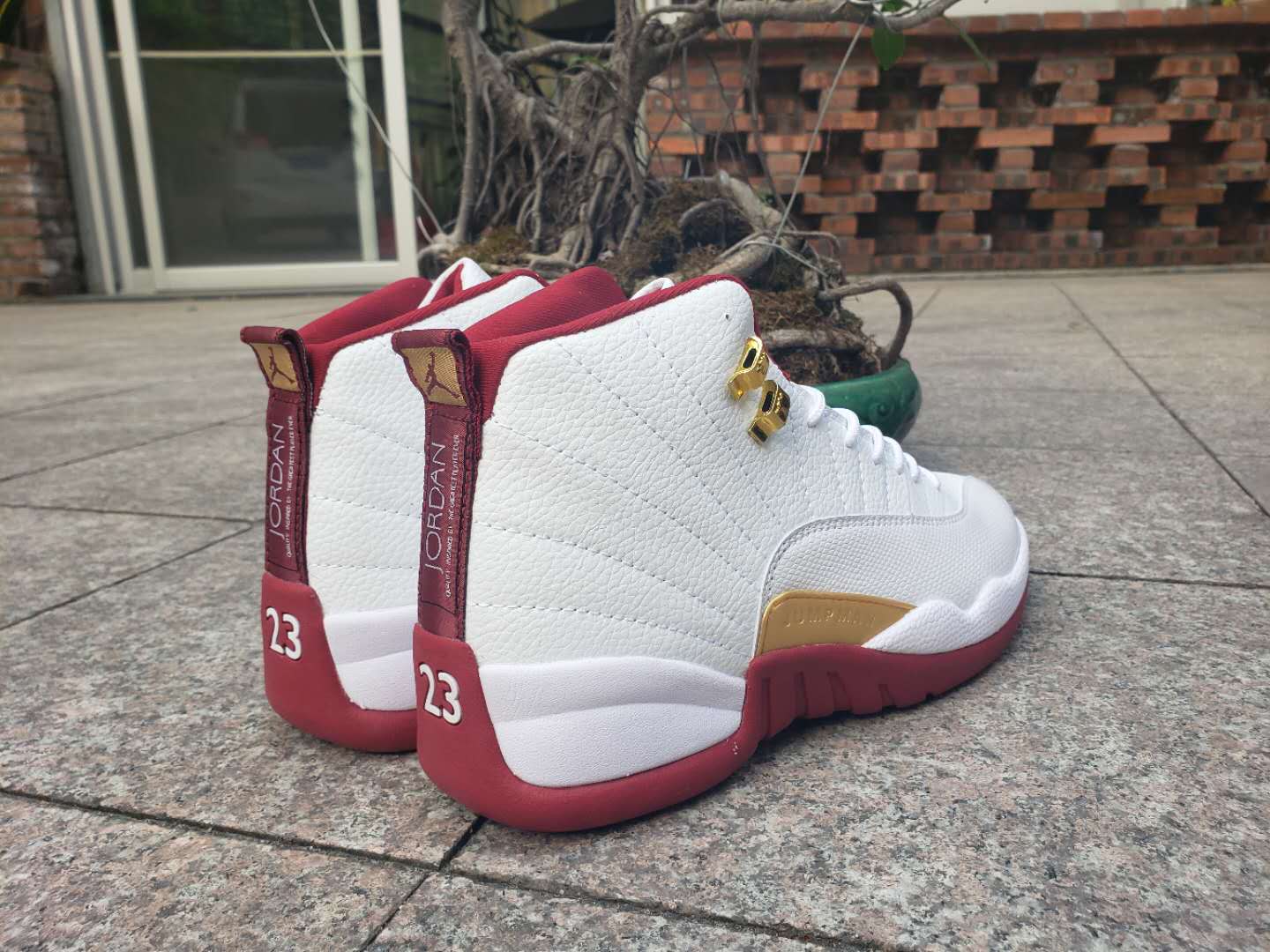 jordan 12 maroon and white