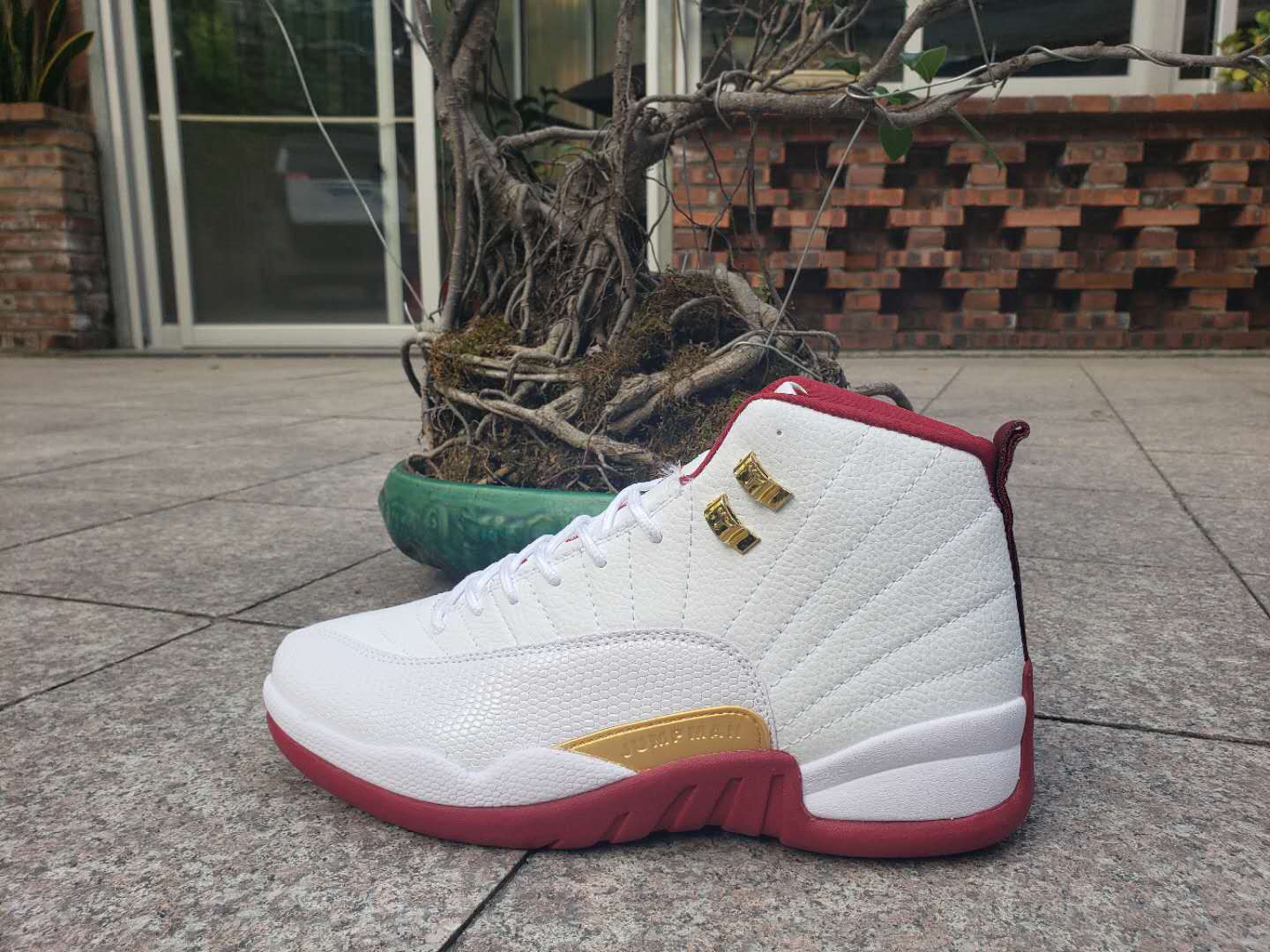 jordan 12 white and red and gold
