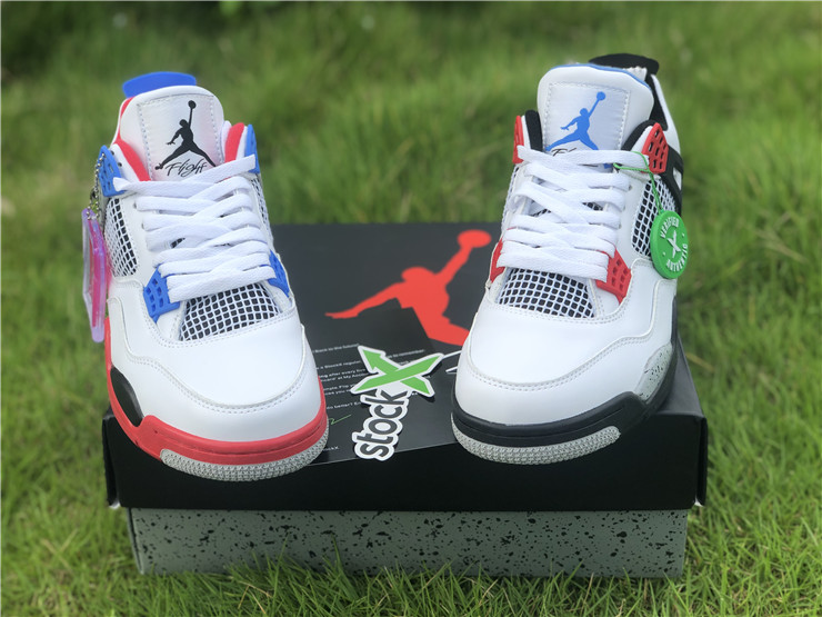red blue and white jordans 4