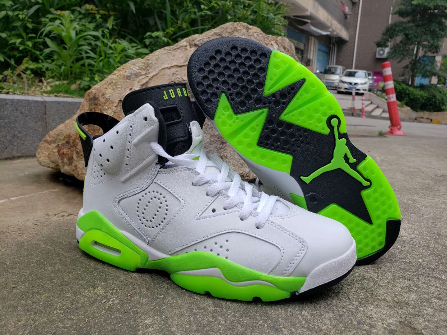 green and black jordan 6