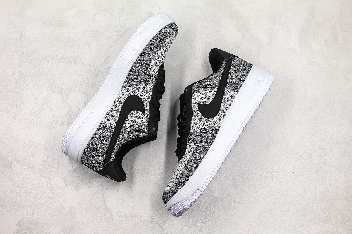 nike air force flyknit black white