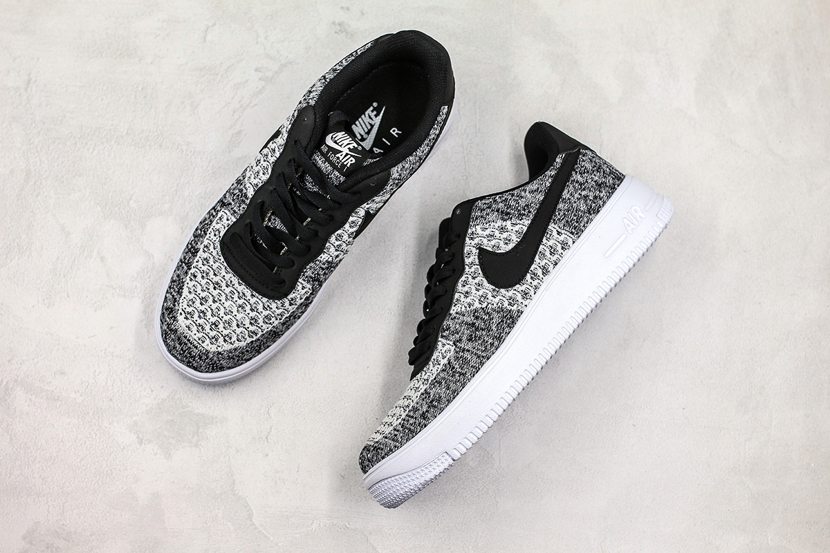 nike air force 1 flyknit 2.0 black pure platinum