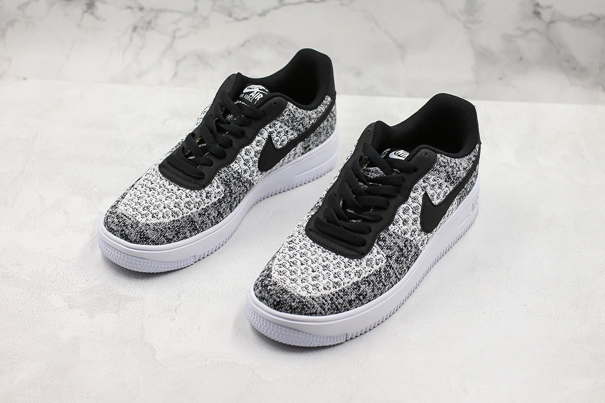 nike air force 1 flyknit 2.0 black pure platinum