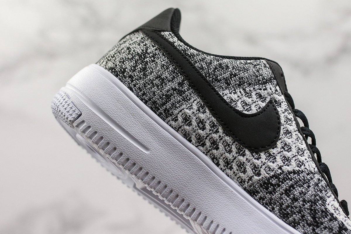 air force 1 flyknit 2.0 black/black/white/pure platinum