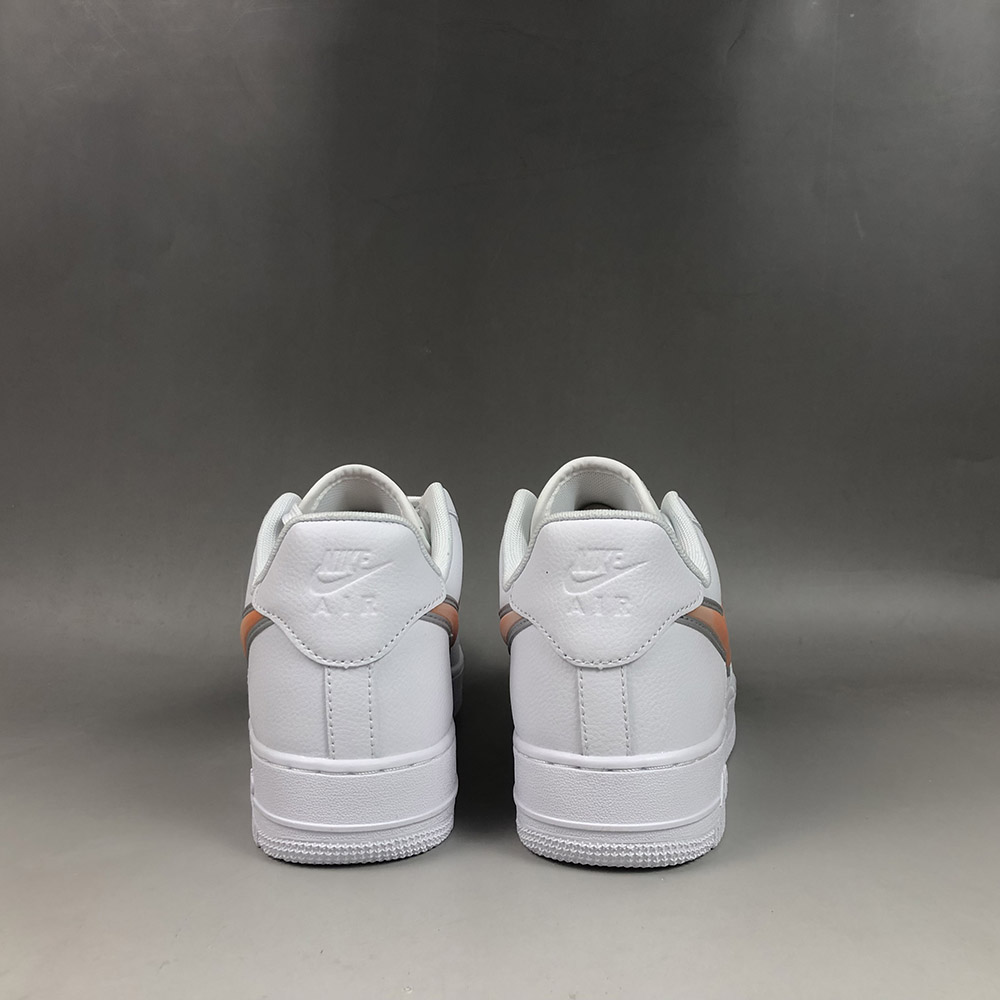 air force 1 low oversized swoosh white orange peel