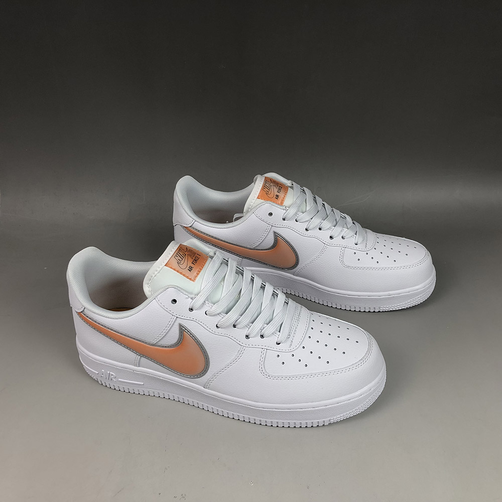 nike air force 1 low oversized swoosh white orange peel