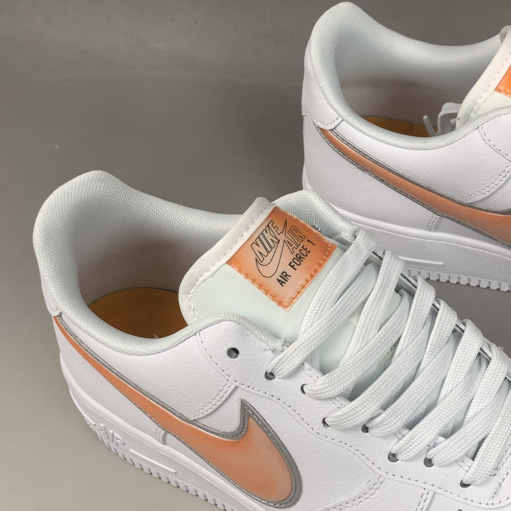 nike air force 1 low oversized swoosh white orange peel