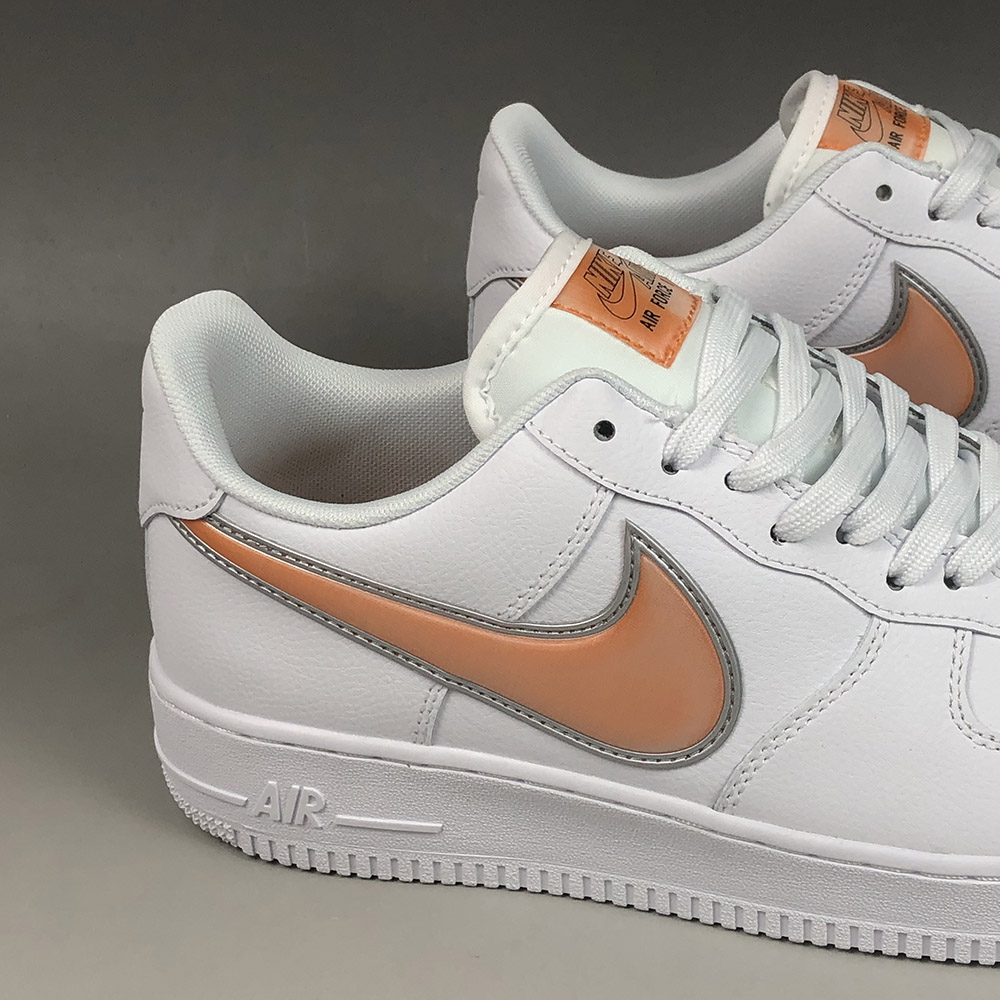 nike air force 1 low oversized swoosh white orange peel