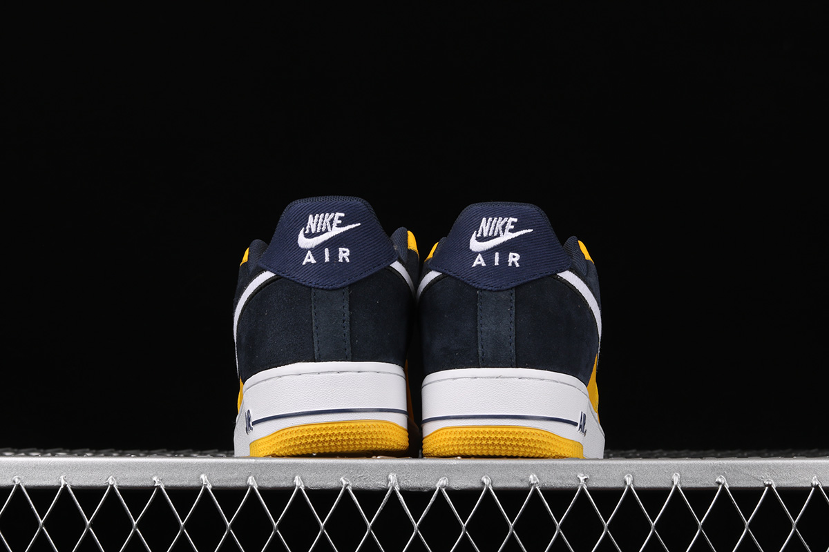 yellow and navy blue air force ones