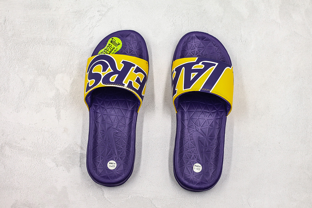 nike benassi solarsoft lakers