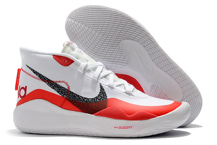 Nike KD 12 White/Gym Red-Black For Sale 