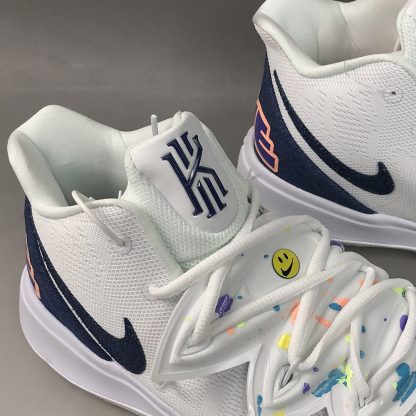 white deep royal blue kyrie 5