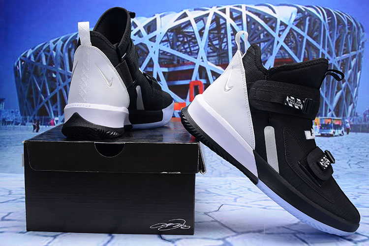 nike lebron black and white