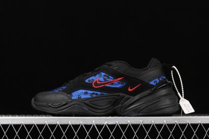 nike m2k tekno black red blue
