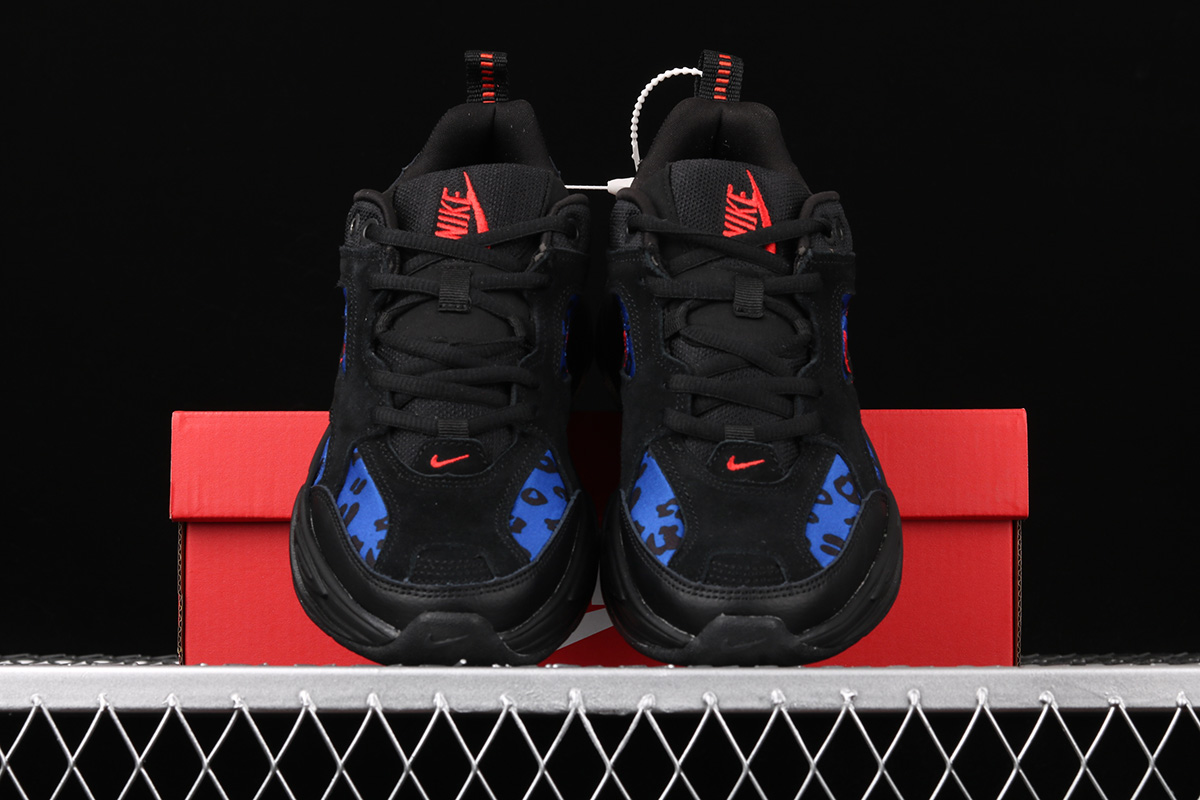 Nike M2K Tekno Black/Habanero Red-Racer Blue For Sale – The Sole Line