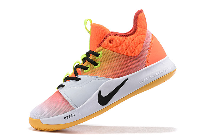 orange and white basketball shoes