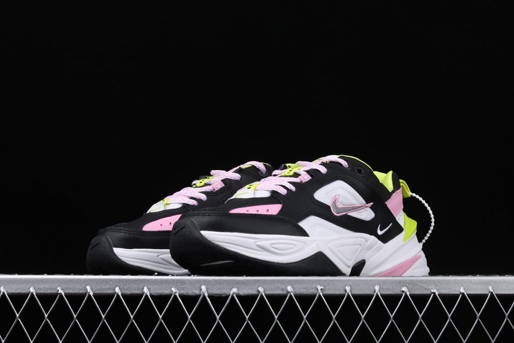 nike m2k tekno black metallic silver pink rose