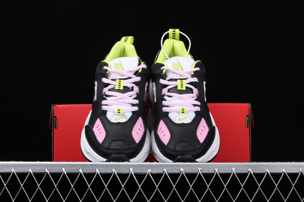 nike m2k tekno black metallic silver pink rose