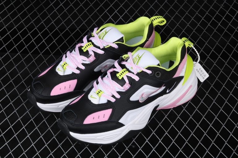 nike m2k tekno black metallic silver pink rose