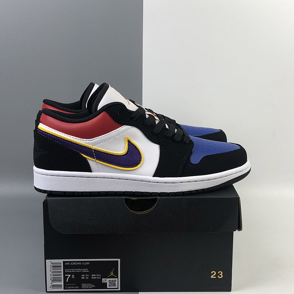 Air Jordan 1 Low “Lakers Top 3” Black/Court Purple/University Gold For Sale – The Sole Line