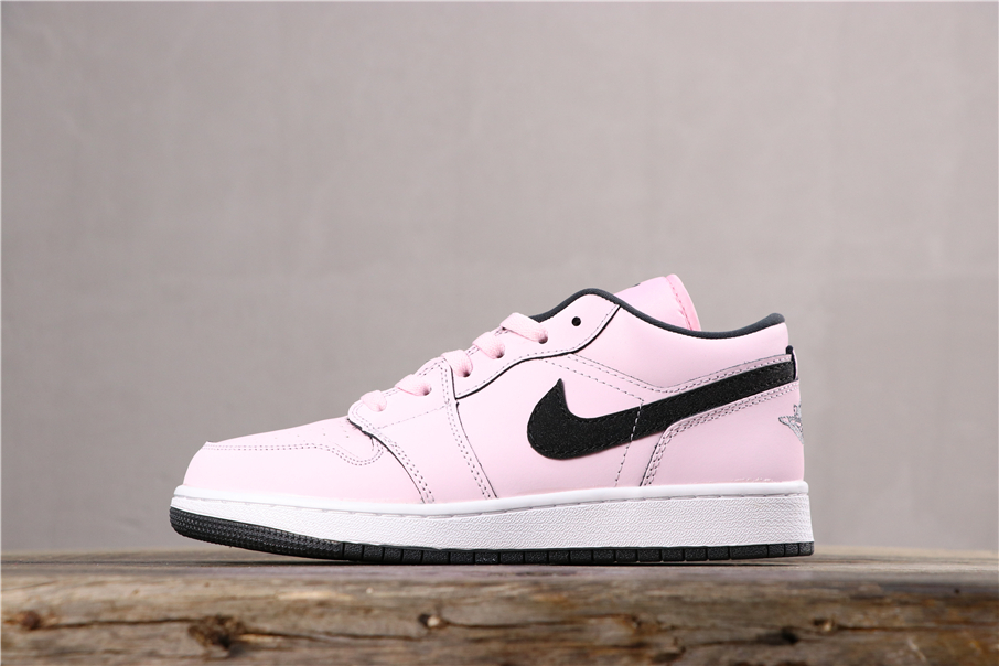 pink black and white jordan 1s