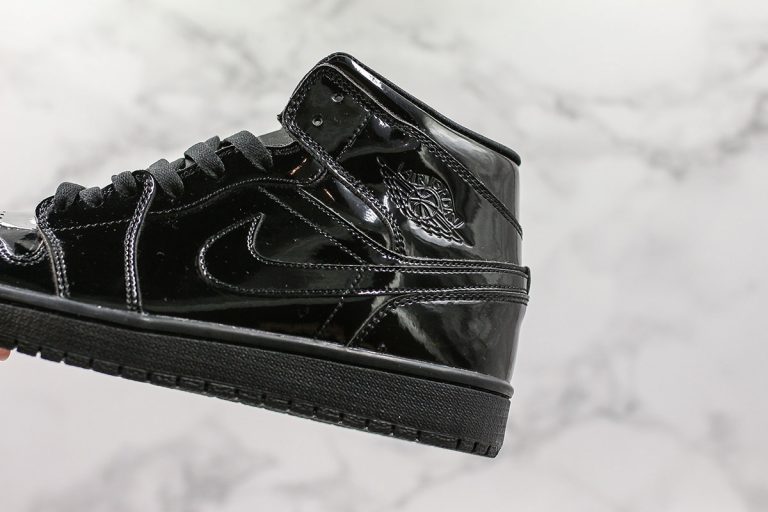 patent leather orange and black jordan 1
