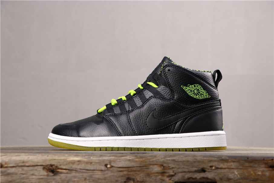 black & green jordan 1