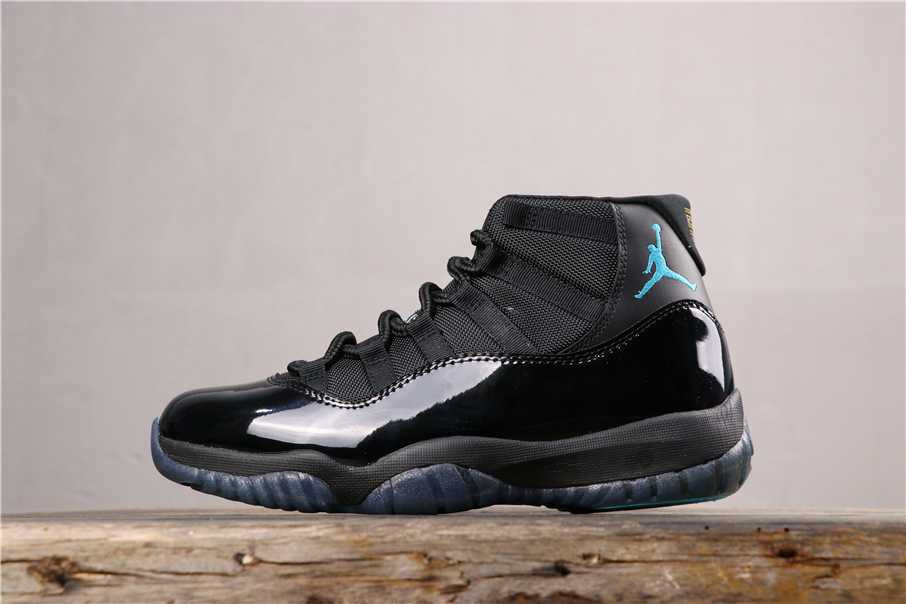 black and blue jordan 11s