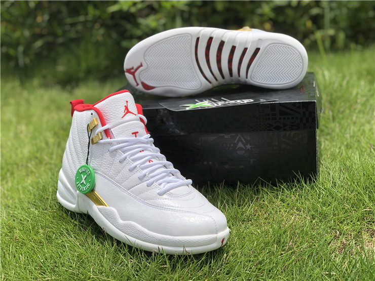 air jordan 12 retro white university red metallic gold