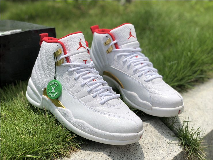 retro 12 white red and gold