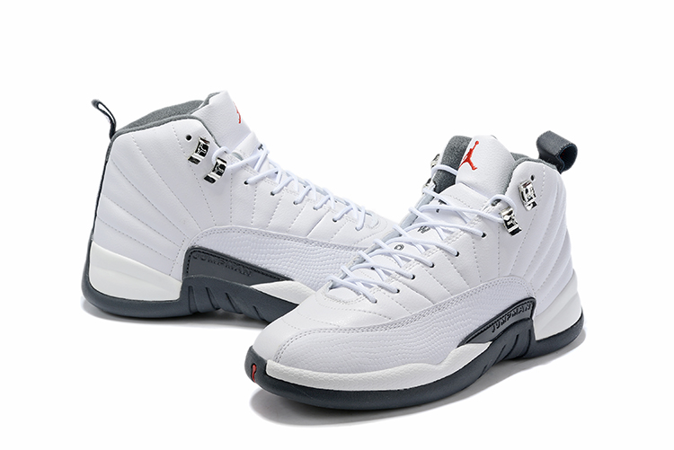 jordan 12 white and dark grey