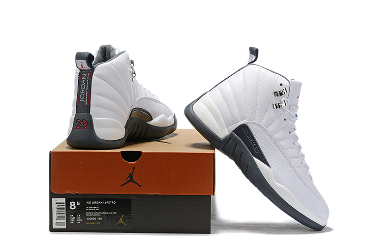 jordan 12 retro white dark grey