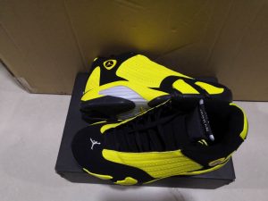 jordans 14 black and yellow