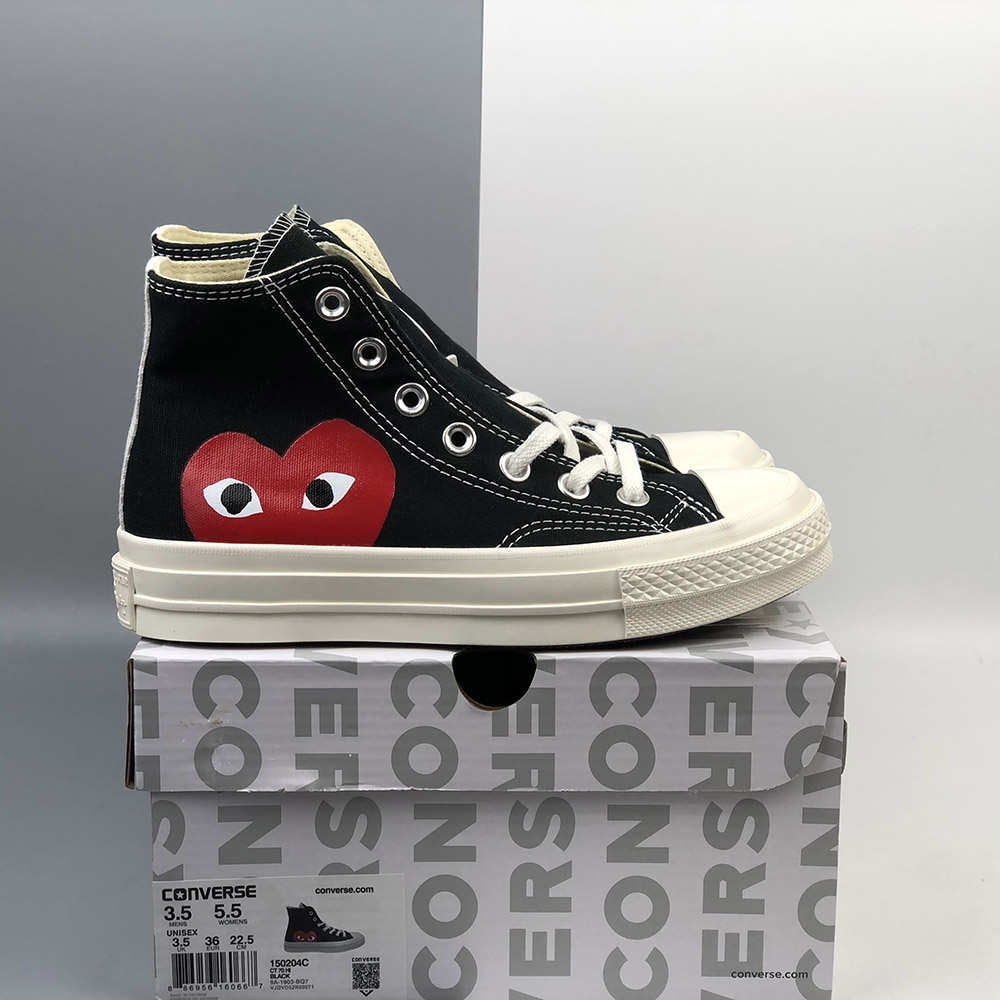 black high top converse comme des garcons