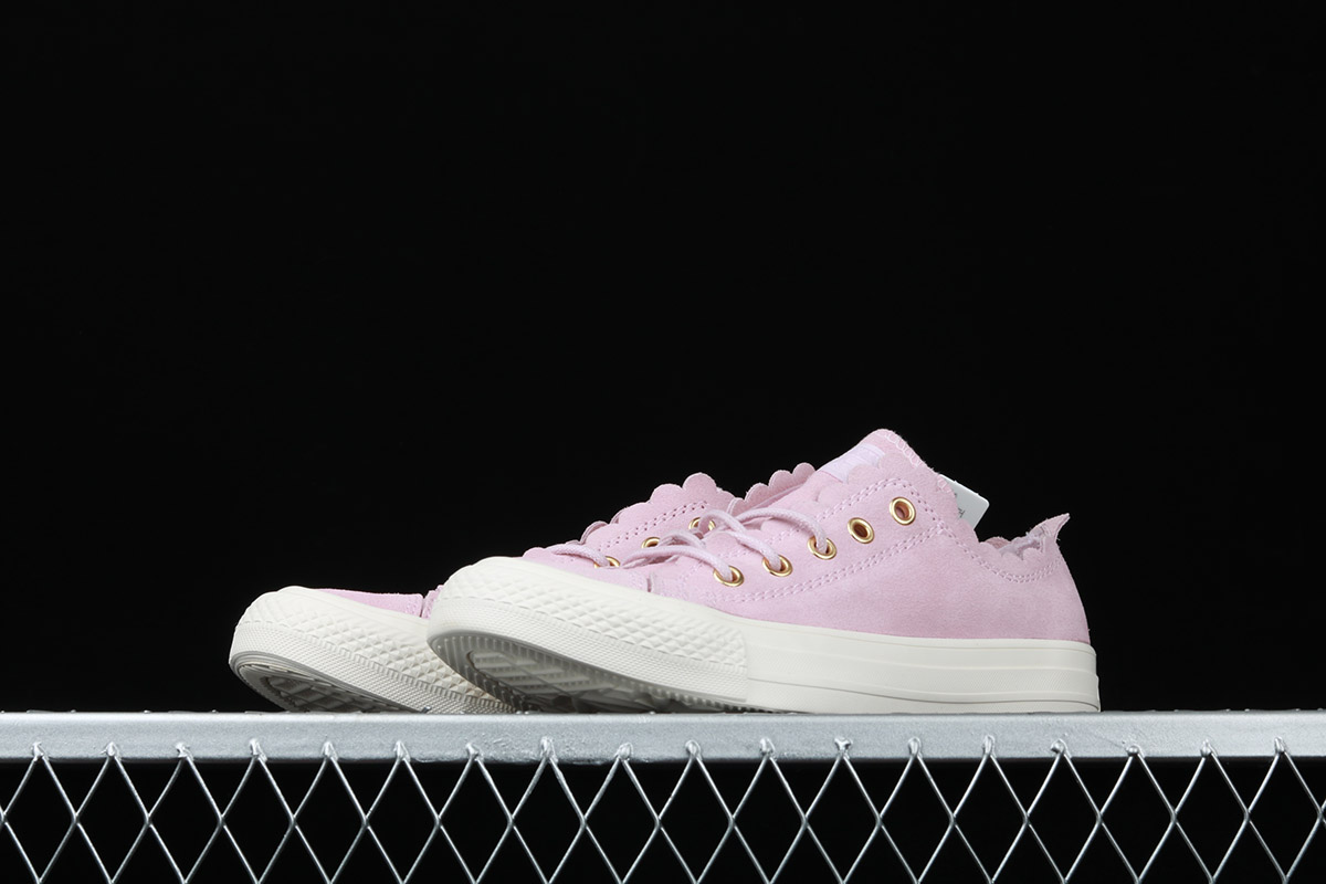 pale pink all star frilly thrills ox trainers